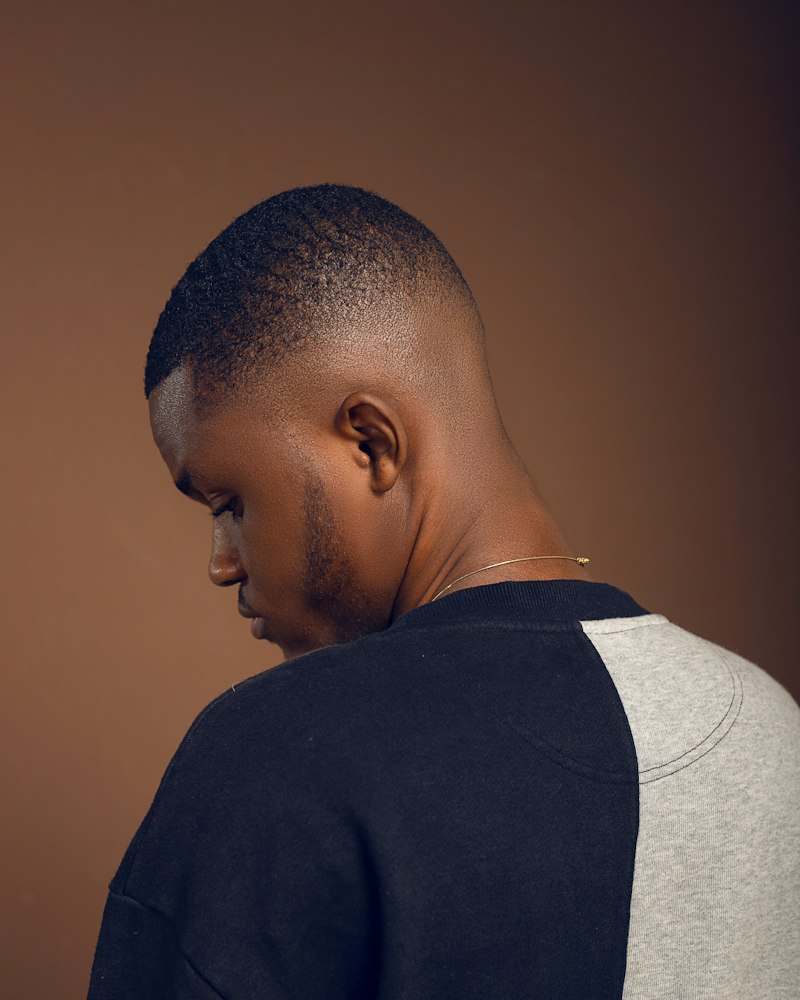 Clean skin fade on dark hair